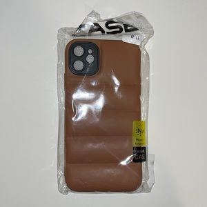 iPHONE 11 BROWN PUFFER PHONE CASE